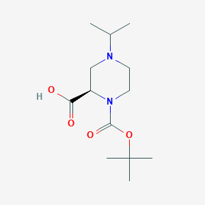 molecular formula C13H24N2O4 B8362704 (2R)-1-(tert-butoxycarbonyl)-4-isopropylpiperazine-2-carboxylic acid 