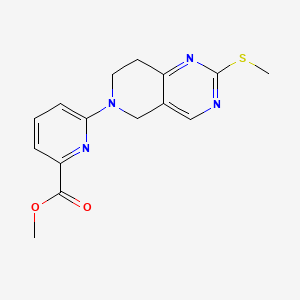 molecular formula C15H16N4O2S B8363321 Methyl-6-[2-(methylthio)-5,6,7,8-tetrahydropyrido[4,3-d]pyrimidin-6-yl]pyridine-2-carboxylate 