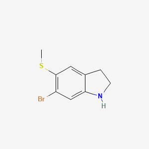 molecular formula C9H10BrNS B8363327 6-Bromo-5-methylthioindoline 