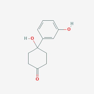 molecular formula C12H14O3 B8363399 4-Hydroxy-4-(3-hydroxy-phenyl)-cyclohexanone 