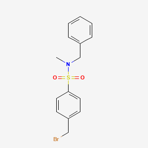 molecular formula C15H16BrNO2S B8363416 N-Benzyl-N-methyl-4-(bromomethyl)benzenesulfonamide 
