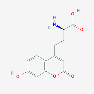 molecular formula C13H13NO5 B8363514 L-(7-hydroxycoumarin-4-yl) ethylglycine 