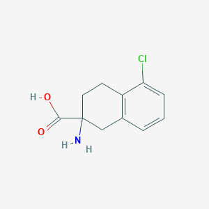 molecular formula C11H12ClNO2 B8363795 Racemic 5-chloro-2-aminotetraline-2-carboxylic acid 