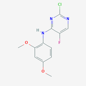 molecular formula C12H11ClFN3O2 B8364082 (2-Chloro-5-fluoro-pyrimidin-4-yl)-(2,4-dimethoxy-phenyl) amine 