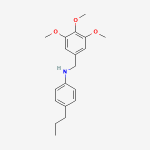 4-propyl-N-[(3,4,5-trimethoxyphenyl)methyl]aniline