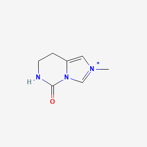 molecular formula C7H10N3O+ B8364154 2-methyl-7,8-dihydro-6H-imidazo[1,5-c]pyrimidin-2-ium-5-one 