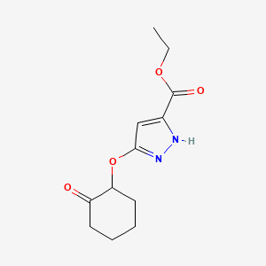 ethyl-5-[(2-oxocyclohexyl)oxy]-1H-pyrazole-3-carboxylate