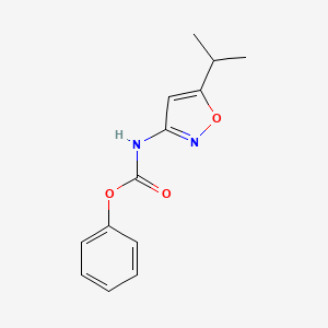 molecular formula C13H14N2O3 B8364238 Phenyl 5-isopropylisoxazol-3-ylcarbamate 