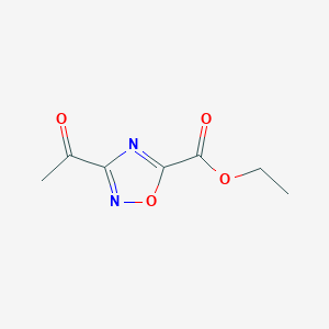 molecular formula C7H8N2O4 B8364630 Ethyl 3-acetyl-1,2,4-oxadiazole-5-carboxylate 