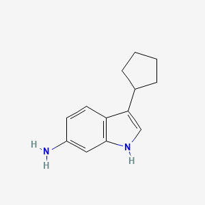 molecular formula C13H16N2 B8364810 3-Cyclopentyl-1H-indol-6-ylamine 