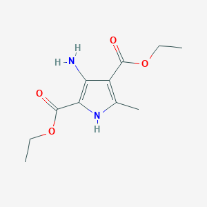 molecular formula C11H16N2O4 B8365131 diethyl 3-amino-5-methyl-1H-pyrrole-2,4-dicarboxylate 