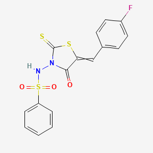 5-(4-Fluorophenylmethylene)-3-(benzenesulfonylamino)-4-oxo-2-thionothiazolidine