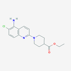 molecular formula C17H20ClN3O2 B8365367 Ethyl 1-(5-amino-6-chloroquinolin-2-yl)piperidine-4-carboxylate 