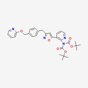 molecular formula C31H34N4O6 B8365381 Di-tert-butyl (3-(3-(4-((pyridin-2-yloxy)methyl)benzyl)isoxazol-5-yl)pyridin-2-yl)imidodicarbonate CAS No. 1075734-33-6
