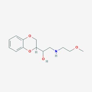 molecular formula C13H19NO4 B083658 alpha-(((2-Methoxyethyl)amino)methyl)-1,4-benzodioxan-2-methanol CAS No. 13627-78-6