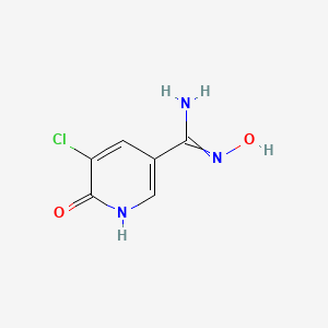 molecular formula C6H6ClN3O2 B8366153 (5E)-5-[amino-(hydroxyamino)methylidene]-3-chloropyridin-2-one 