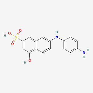 molecular formula C16H14N2O4S B8366164 7-(4-Aminoanilino)-4-hydroxynaphthalene-2-sulfonic acid CAS No. 71412-07-2