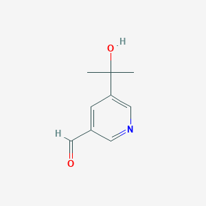 molecular formula C9H11NO2 B8366185 5-(2-Hydroxypropan-2-yl)nicotinaldehyde 