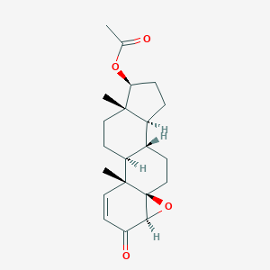 molecular formula C21H28O4 B083662 (4beta,5beta,17beta)-3-Oxo-4,5-epoxyandrost-1-en-17-yl acetate CAS No. 13731-42-5