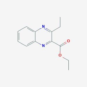 molecular formula C13H14N2O2 B8366225 Ethyl 3-ethylquinoxaline-2-carboxylate 