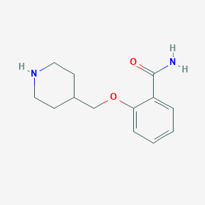 molecular formula C13H18N2O2 B8366461 4-(2-Carbamoylphenoxymethyl)piperidine 