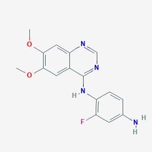 molecular formula C16H15FN4O2 B8366609 N-(6,7-dimethoxy-quinazolin-4-yl)-2-fluoro-benzene-1,4-diamine 
