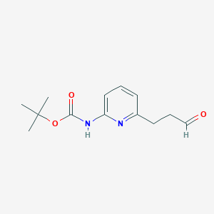 molecular formula C13H18N2O3 B8366735 6-(tert-Butoxycarbonylamino)pyridine-2-propionaldehyde 