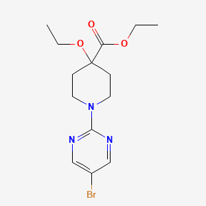 molecular formula C14H20BrN3O3 B8367317 Ethyl 1-(5-bromopyrimidin-2-yl)-4-ethoxypiperidine-4-carboxylate 