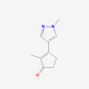 molecular formula C10H12N2O B8367339 2-Methyl-3-(1-methyl-1H-pyrazol-4-yl)-cyclopent-2-enone 
