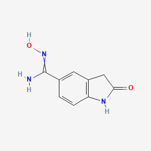 molecular formula C9H9N3O2 B8367352 N'-hydroxy-2-oxo-1,3-dihydroindole-5-carboximidamide 