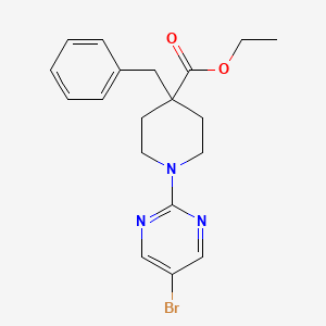 molecular formula C19H22BrN3O2 B8367472 Ethyl 4-benzyl-1-(5-bromopyrimidin-2-yl)piperidine-4-carboxylate 