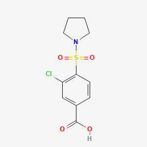 molecular formula C11H12ClNO4S B8367919 3-Chloro-4-(pyrrolidin-1-ylsulfonyl)benzoic acid 