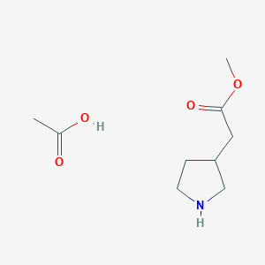molecular formula C9H17NO4 B8368684 Methyl 2-(pyrrolidin-3-yl)acetate acetate 