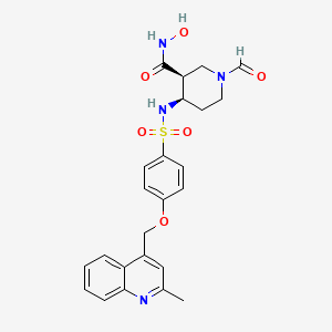 (3S,4R)-1-Formyl-N-hydroxy-4-((4-((2-methylquinolin-4-yl)methoxy)phenyl)sulfonamido)piperidine-3-carboxamide