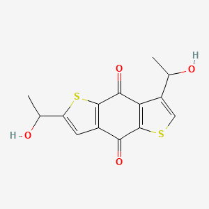 molecular formula C14H12O4S2 B8368872 Benzo[1,5-b']dithiophene-4,8-dione, 2,7-bis(1-hydroxyethyl)- 