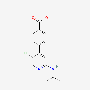 molecular formula C16H17ClN2O2 B8369231 Methyl 4-(5-chloro-2-(isopropylamino)pyridin-4-yl)benzoate 