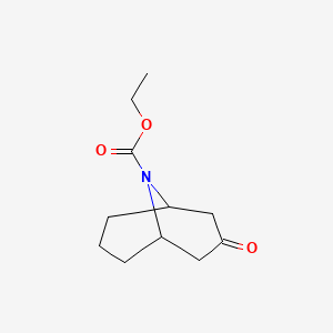 molecular formula C11H17NO3 B8369279 Ethyl 3-oxo-9-azabicyclo[3.3.1]nonane-9-carboxylate 