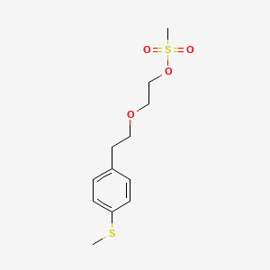 molecular formula C12H18O4S2 B8369981 2-[2-(4-Methylthiophenyl)ethoxy]ethyl methanesulfonate 