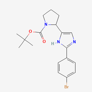 molecular formula C18H22BrN3O2 B8369998 2-[2-(4-Bromo-phenyl)-3H-imidazol-4-yl]-pyrrolidine-1-carboxylic acid tert-butyl ester 