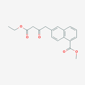 molecular formula C18H18O5 B8370035 6-(3-Ethoxycarbonyl-2-oxo-propyl)-naphthalene-1-carboxylic acid methyl ester 