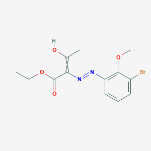 molecular formula C13H15BrN2O4 B8370112 Butanoic acid, 2-[2-(3-bromo-2-methoxyphenyl)hydrazinylidene]-3-oxo-, ethyl ester, (2Z)- 