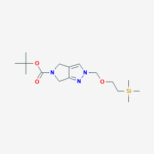 molecular formula C16H29N3O3Si B8370321 tert-Butyl 2-((2-(trimethylsilyl)ethoxy)methyl)-2,6-dihydropyrrolo[3,4-c]pyrazole-5(4H)-carboxylate CAS No. 657428-46-1
