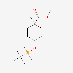 molecular formula C16H32O3Si B8370390 Ethyl 4-[(tert-butyldimethylsilyl)oxy]-1-methylcyclohexanecarboxylate 