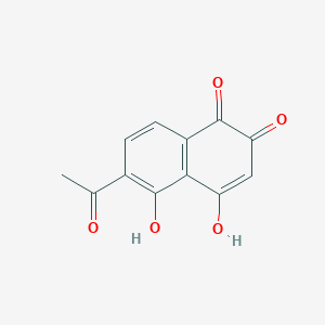 molecular formula C12H8O5 B083706 6-Acetyl-4,5-dihydroxynaphthalene-1,2-dione CAS No. 13378-90-0
