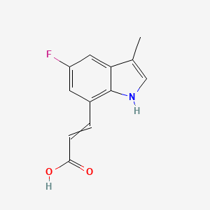 molecular formula C12H10FNO2 B8370772 3-(5-fluoro-3-methyl-1H-indol-7-yl)prop-2-enoic acid CAS No. 882999-50-0