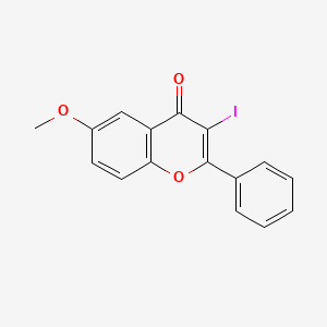 molecular formula C16H11IO3 B8370778 3-Iodo-6-methoxy-2-phenyl-chromen-4-one 