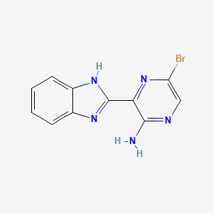 molecular formula C11H8BrN5 B8370933 3-(1H-benzo[d]imidazol-2-yl)-5-bromopyrazin-2-amine 