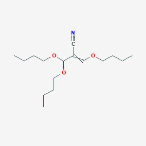 molecular formula C16H29NO3 B8371322 3-Butoxy-2-(dibutoxymethyl)prop-2-enenitrile CAS No. 87466-80-6