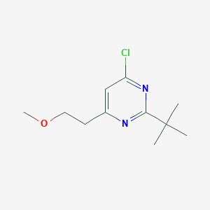 molecular formula C11H17ClN2O B8371428 2-Tert-butyl-4-chloro-6-(2-methoxyethyl)pyrimidine 