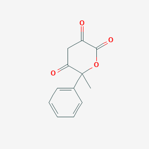 molecular formula C12H10O4 B8371642 6-Methyl-6-phenyltetrahydropyran-2,3,5-trione 